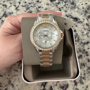 Fossil Women's Two-Tone Crystal Watch